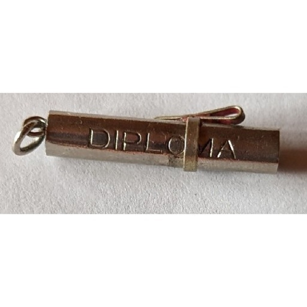 Vintage Sterling Silver Charm ONLY for a Charm Bracelet DIPLOMA